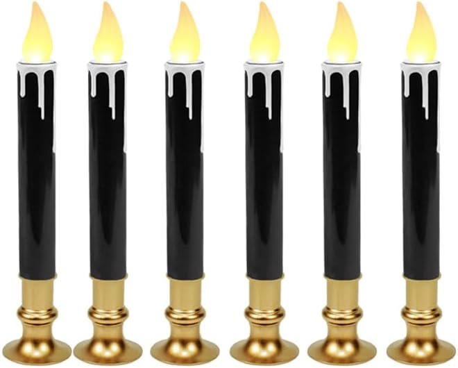 FESTIA Ultimate Flameless LED Candles with Auto Timer, Battery Operated for Christmas/Halloween Home Decor (Bronze/Silver/Gold/Black/Orange)