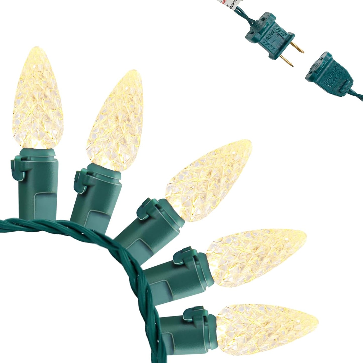 FESTIA C6 LED Holiday Lights - 70/140 Count Strawberry Bulbs|Multicolor & Warm White,Pink,Green, Red/White/Bule Options|Green/White Wire|Connectable & Waterproof for Christmas ,Holidays Decor,