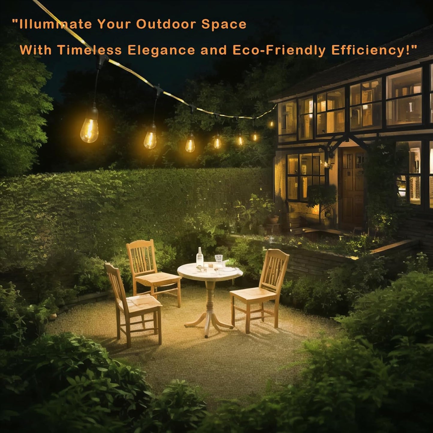 FESTIA LED Outdoor Edison String Lights - 28.2FT Waterproof with Remote|12 Shatterproof Bulbs|Timer & Memory Function|Warm White 2700K