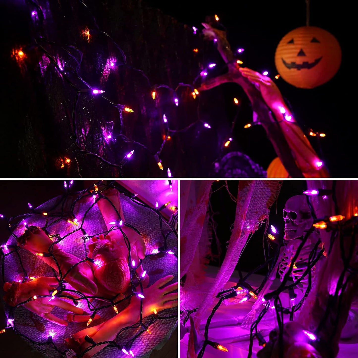FESTIA Halloween & Christmas LED String Lights - Set of 50 Count M5 Mini Lights on 18.6ft | UL Listed Outdoor Waterproof Connectable Patio Lights for Tree Decor, Porch Lighting, Party Decoration & Home ambiance