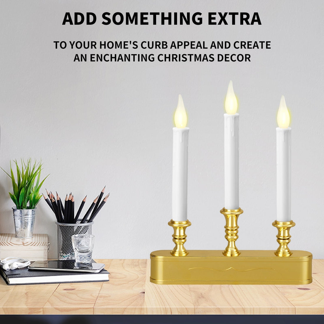 FESTIA Ultimate Flameless LED Candles with Auto Timer | Battery Operated for Holiday Decor