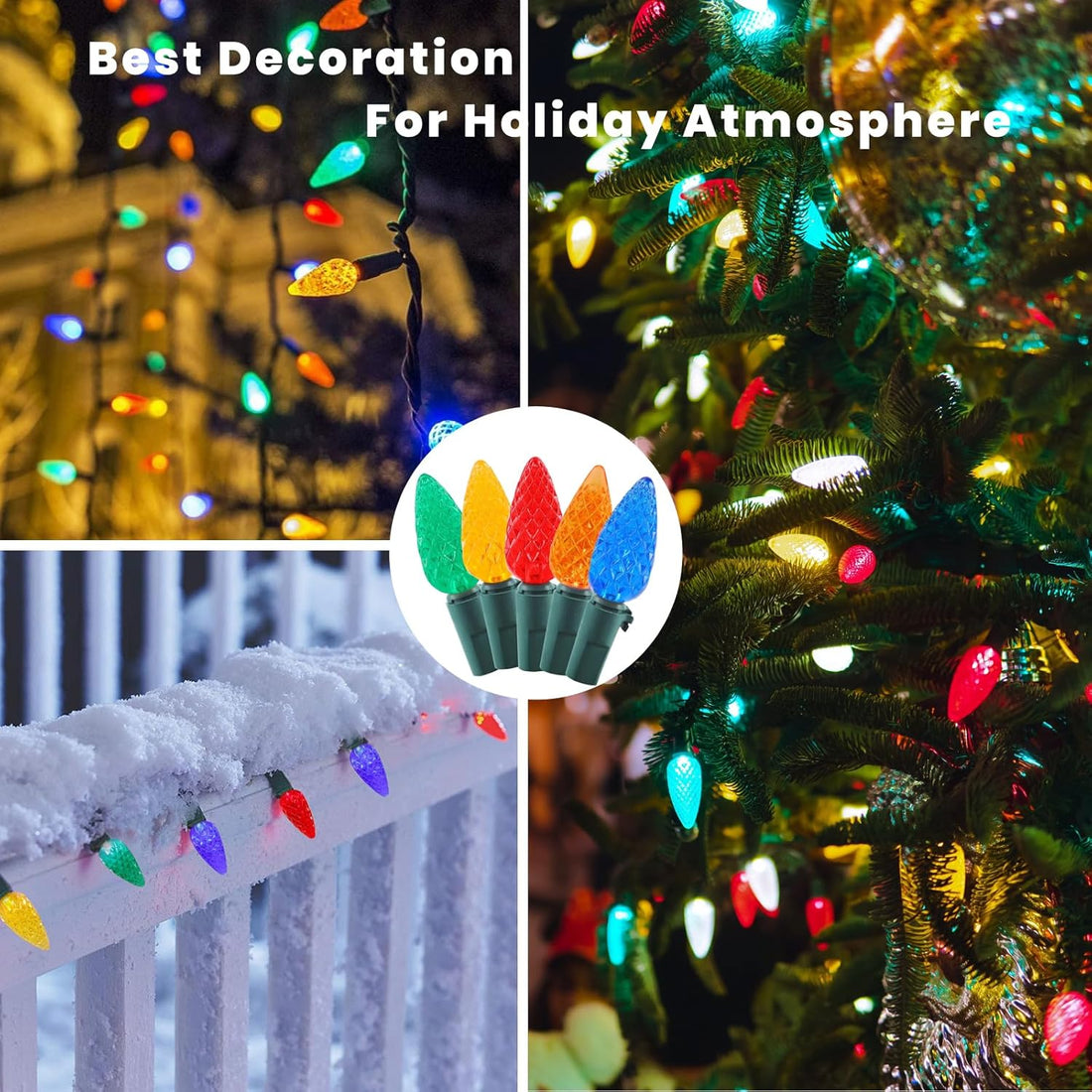 FESTIA C6 LED Holiday Lights: Energy-Saving, Safe & Connectable for Christmas Decor | FESTIA