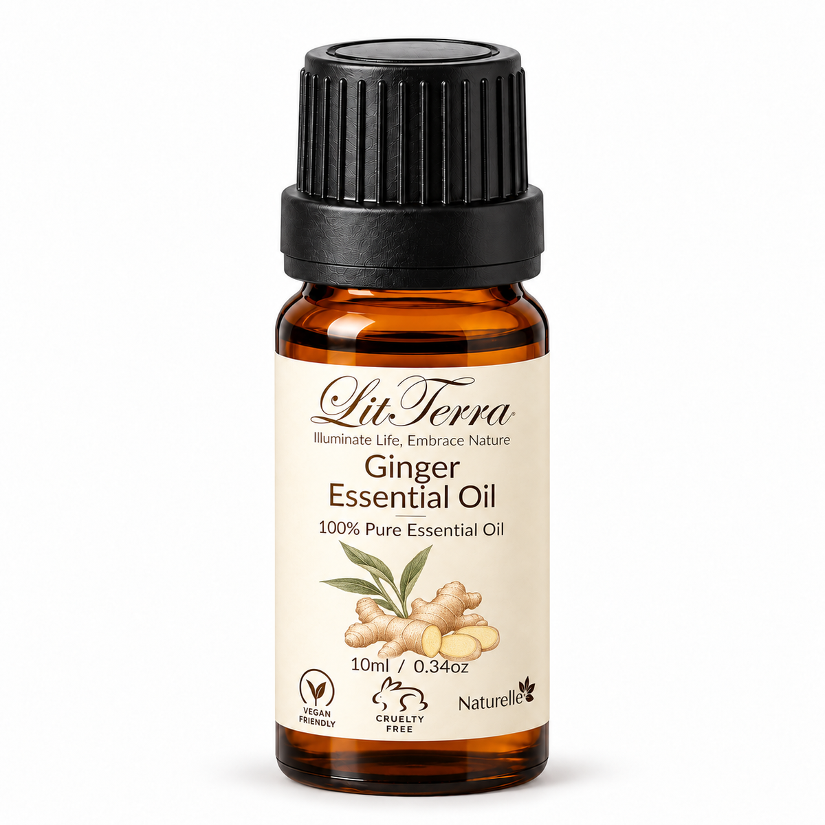 LitTerra Ginger Essential Oil - 100% Pure, 10 mL