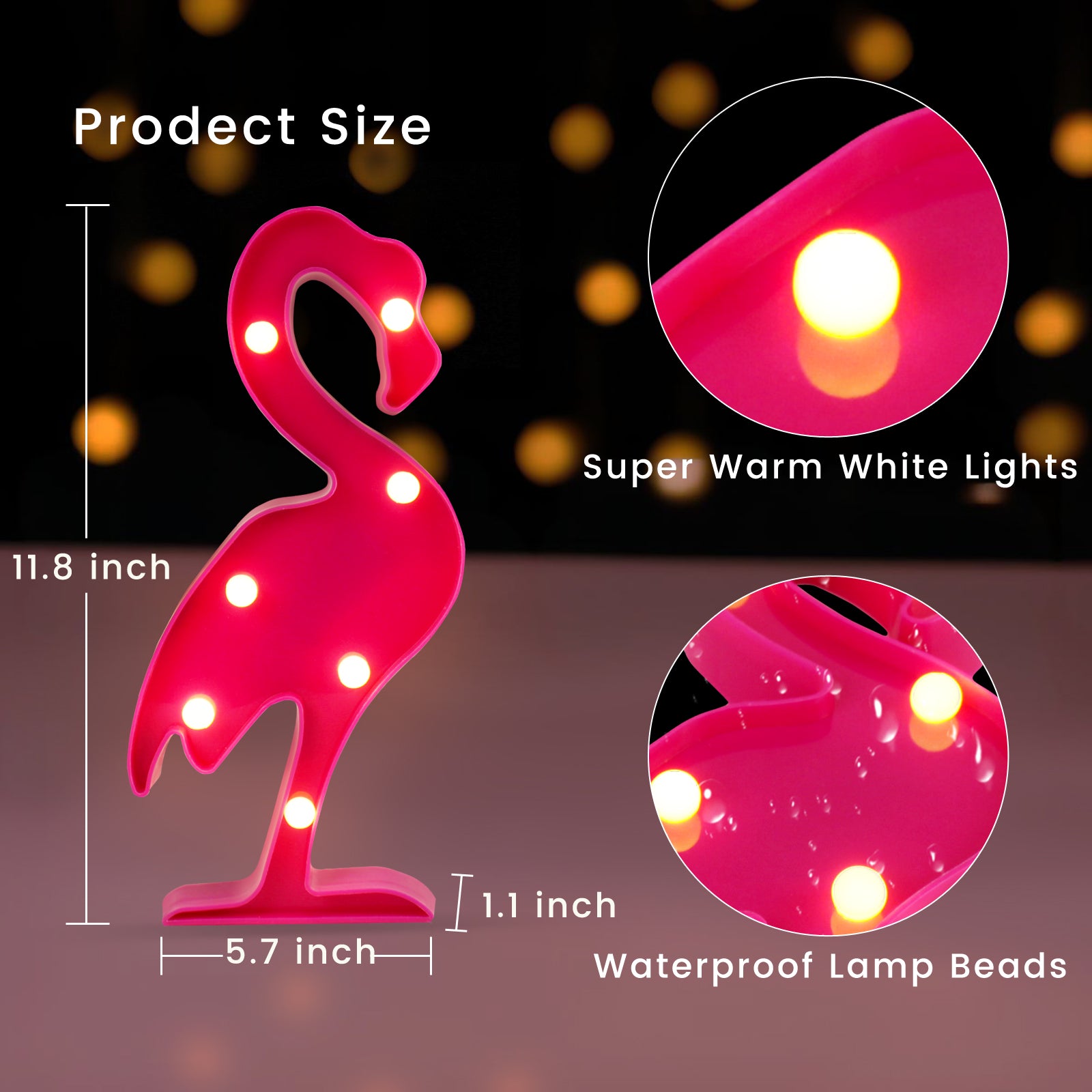 FESTIA LED Marquee Sign Lights - 5" Heart, Flamingo, Cactus & LOVE Shape Night Lights - Festia Brings Joy to Every Celebration!