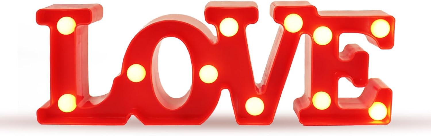 FESTIA LED Marquee Sign Lights - 5" Heart, Flamingo, Cactus & LOVE Shape Night Lights - Festia Brings Joy to Every Celebration!