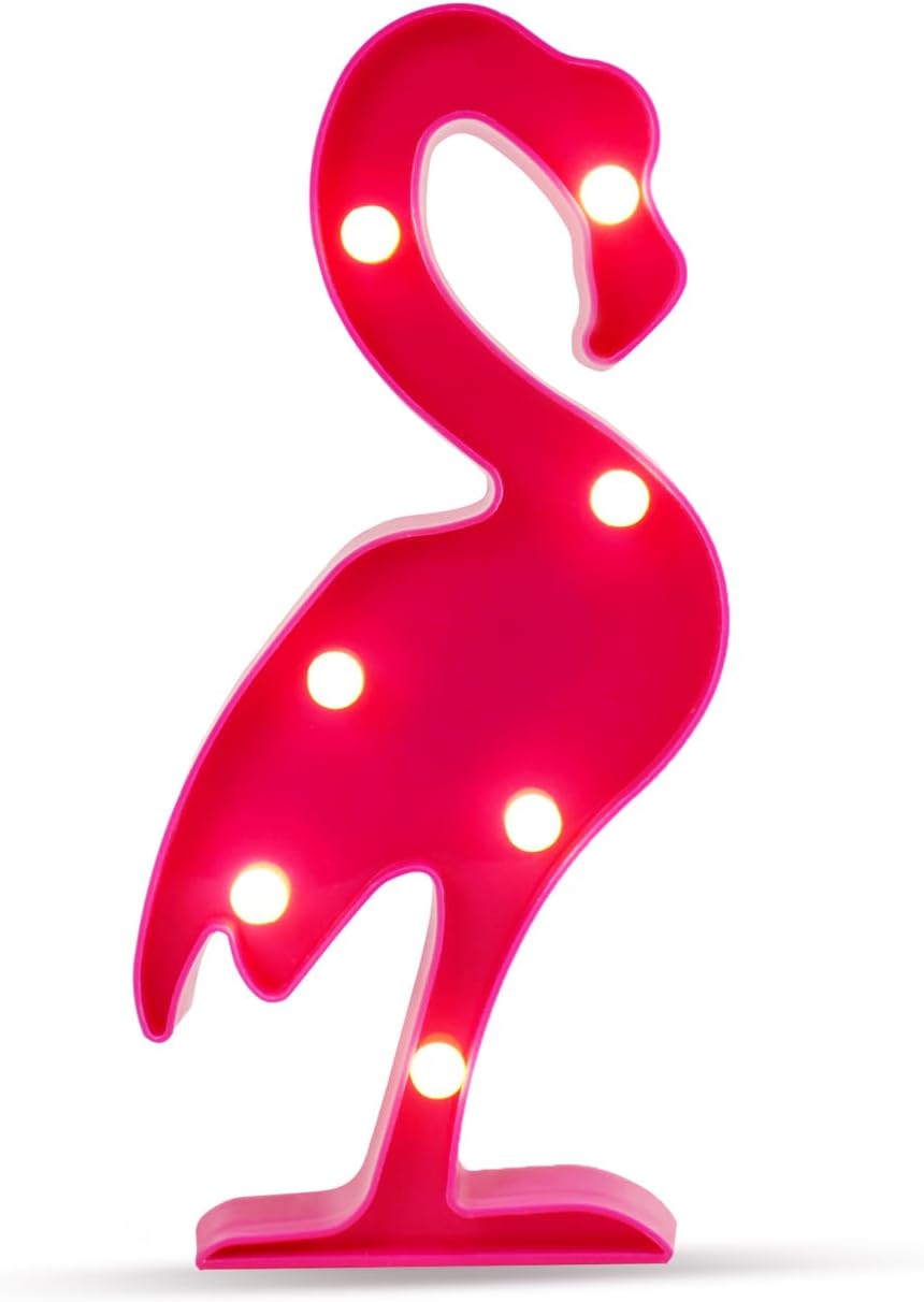 FESTIA LED Marquee Sign Lights - 5" Heart, Flamingo, Cactus & LOVE Shape Night Lights - Festia Brings Joy to Every Celebration!