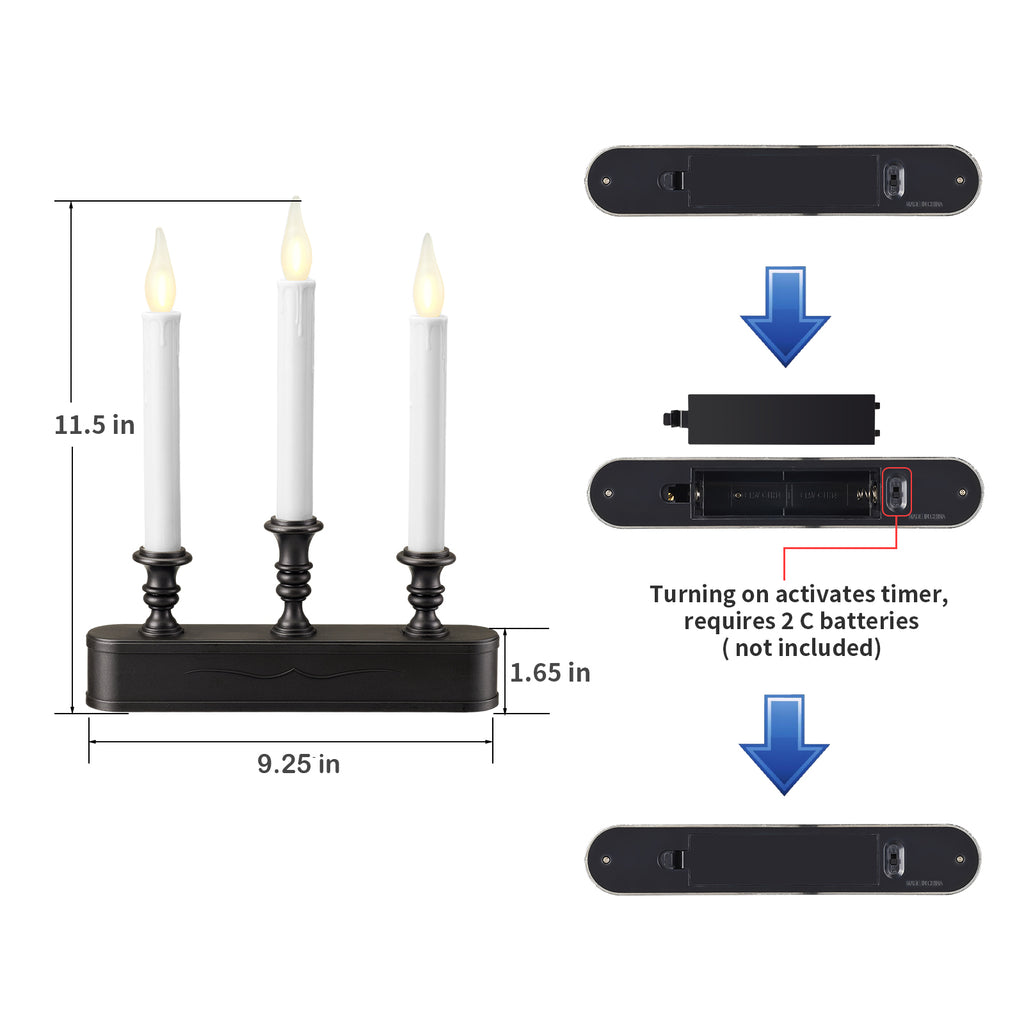 FESTIA Ultimate Flameless  LED Candles with Auto Timer, Battery Operated for Christmas/Halloween Home Decor (Bronze/Silver/Gold/Black/Orange)