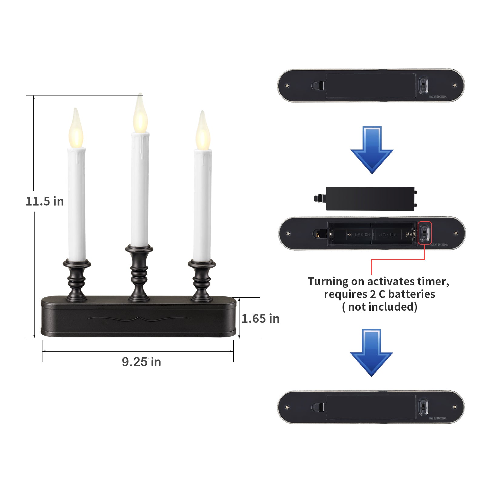 FESTIA Ultimate Flameless  LED Candles with Auto Timer, Battery Operated for Christmas/Halloween Home Decor (Bronze/Silver/Gold/Black/Orange)