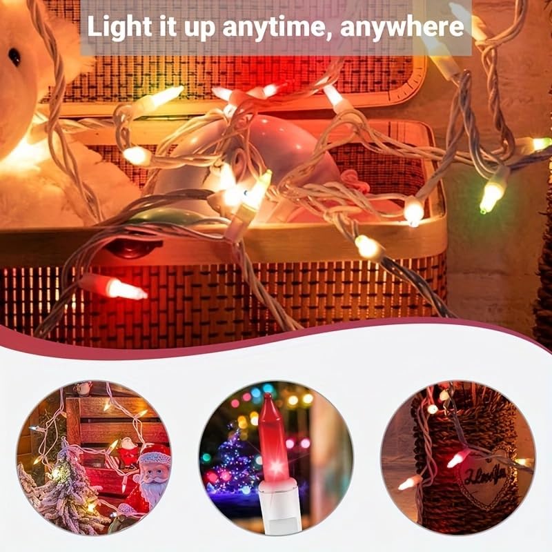 FESTIA Halloween & Christmas Lights - Orange Warm White Multicolor String Lights [100-300ct Connectable] Indoor Outdoor