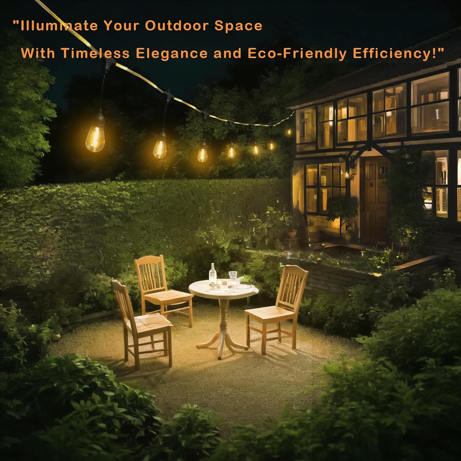 FESTIA LED Outdoor Edison String Lights - 28.2FT Waterproof with Remote｜12 Shatterproof Bulbs｜Timer & Memory Function｜Warm White 2700K