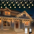 FESTIA Christmas  icicle Lights for Indoor & Outdoor - Snowflake Curtain 180LED, Incandescent Icicle & Meteor Shower Lights for Wedding Party Decor