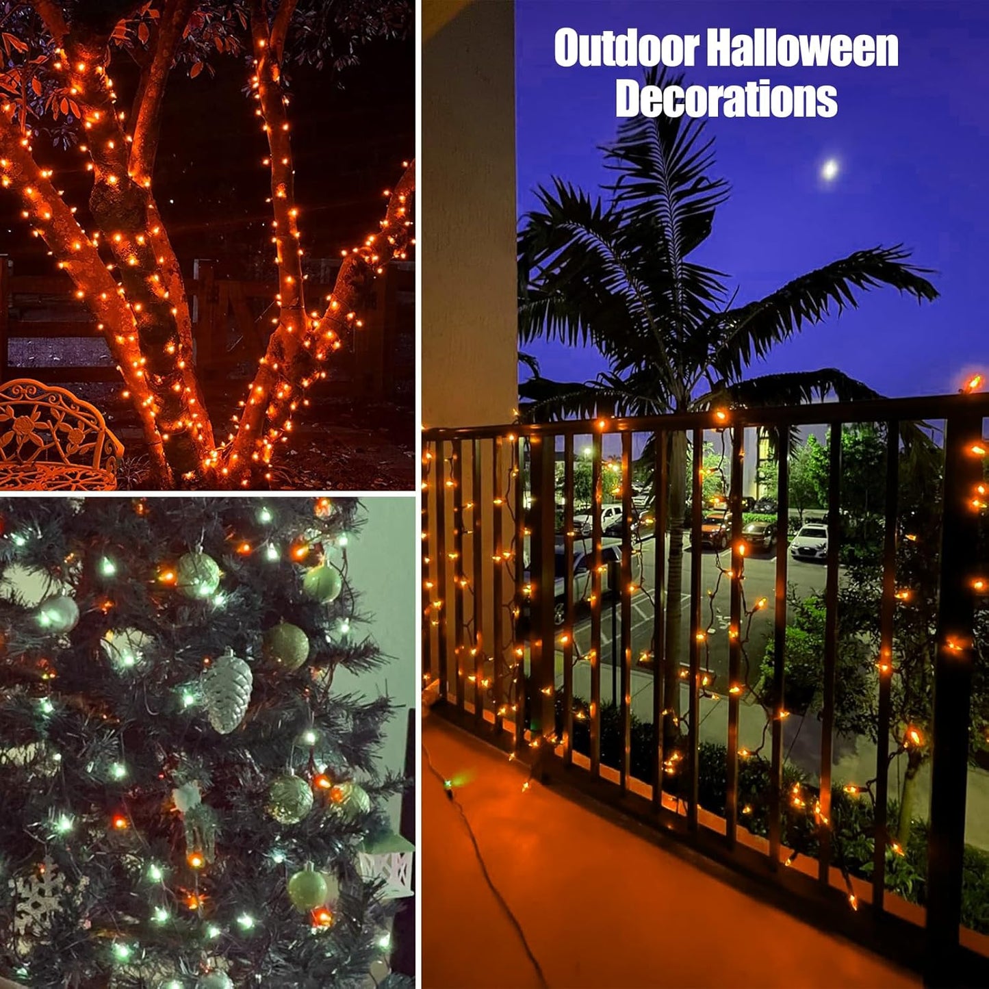 FESTIA Halloween  & Christmas  LED String Lights - Set of 50 Count M5 Mini Lights on 18.6ft  | UL Listed Outdoor Waterproof Connectable Patio Lights for Tree Decor, Porch Lighting, Party Decoration & Home ambiance
